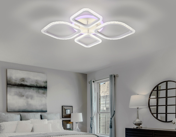 Купить Ambrella Потолочный светодиодный светильник с пультом FA5147 WH белый 77W 680*630*90 (ПДУ РАДИО 2.4)