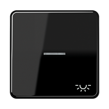 JUNG CD 500/CD plus Черная Клавиша 1-ая с/п с символом ОСВЕЩЕНИЕ CD590KO5LSW