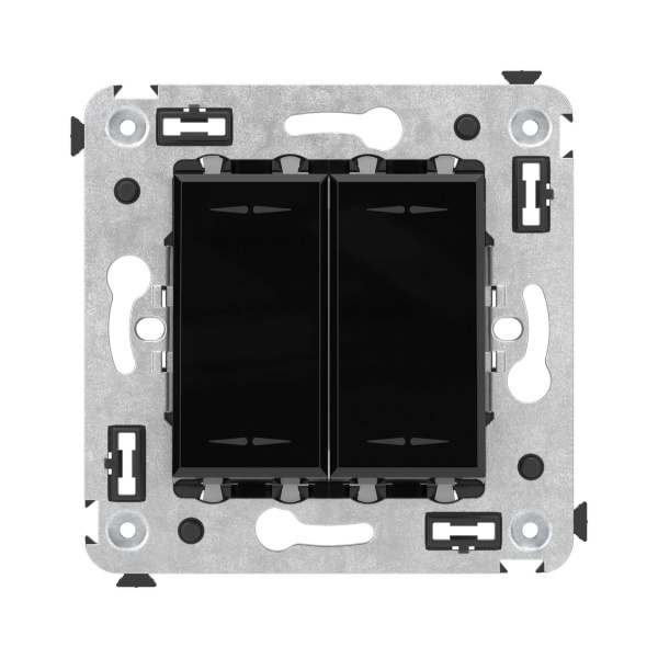 Купить DKC Инвертор двухклавишный в стену, "Avanti", "Черный квадрат"