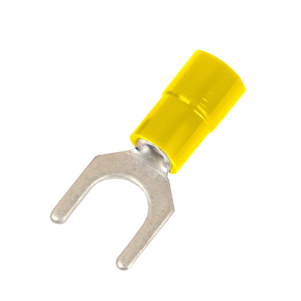 DKC Наконечник вилочный с изолир.фланцем ПА, легкий ввод жилы, 2,5-6 кв.мм М4 (д.4,3 мм) (НВИ)