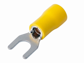 Наконечник вилочный изолированный 5.3мм 4-6мм² (НВи 6.0-5 / НВи 5,5-5) желтый Rexant 08-0152