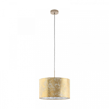 Eglo 97643 Подвес VISERBELLA, 1х60W (E27), 380, H1100, cталь, шампань / текстиль, золотой