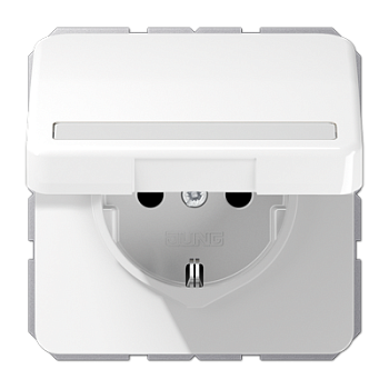 JUNG SCHUKO®-розетка 16 A / 250 B ~ с полем для надписи и крышкой, белая CD1521BFNAKLWW