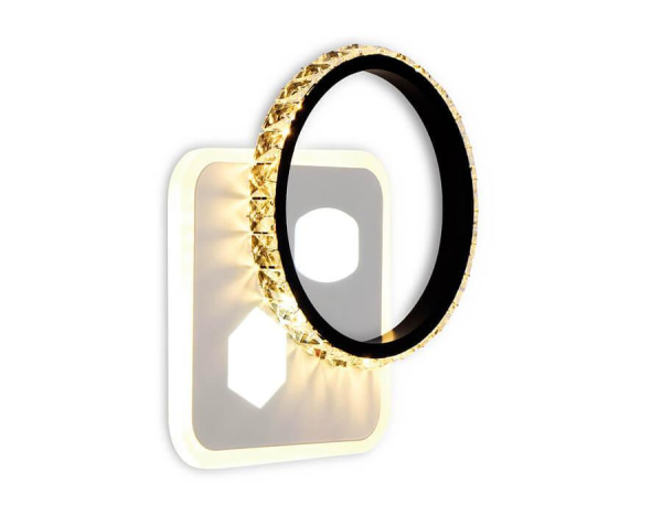 Ambrella Настенный светодиодный светильник с хрусталем FA230 WH/BK белый/черный LED 3000K/4200K/6400K 28W 210*210*50