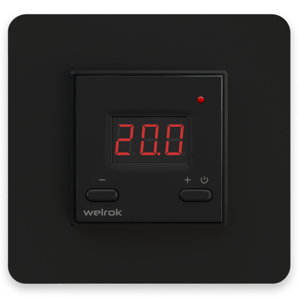 Welrok vt bk Терморегулятор цифровой с индикацией температуры 16 А, 3000 ВА, 0…35  °С