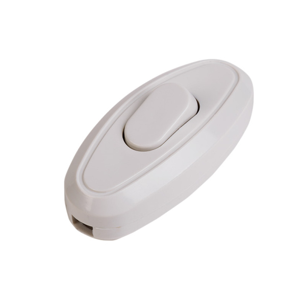 Выключатель-кнопка 250V 6А ON-OFF белый на электропровод (для настольной лампы / для бра) Rexant 36-3016