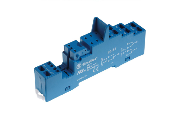 Finder Розетка с безвинтовыми клеммами (пружинный зажим) для реле 40.51, 40.52, 40.61, 44.52, 44.62; применяются модули 99.02, 86.03; в комплекте плас 9555SPA