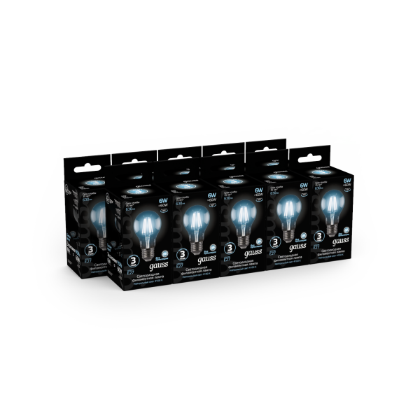 Купить Gauss Лампа Filament А60 6W 630lm 4100К Е27 LED 102802206