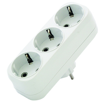 UNIVersal Разветвитель Бел 3гн. с/з плоский 16А 250В А303