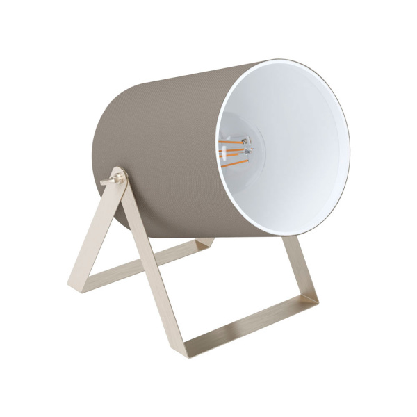 Eglo 99104 Настольная лампа VILLABATE 1, 1х40W (E27), L185, B160, H170, сталь, черный/текстиль, cеро-кори