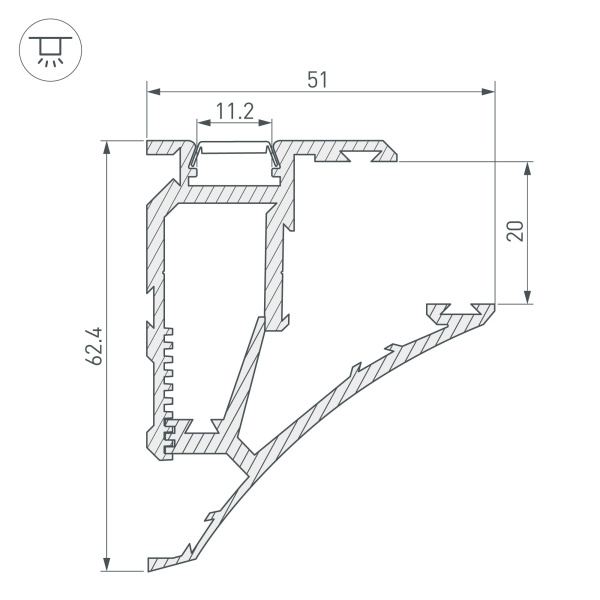 Купить Arlight Профиль SHELF-620-2000-SET ANOD (Алюминий) 023788