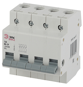 ЭРА SIMPLE-mod-67 SIMPLE Выключатель нагрузки 4P 16А ВН-29 Б0039257