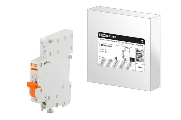 TDM Контакт состояния КСВ47 (для ВА47-60) на DIN-рейку SQ0206-0217