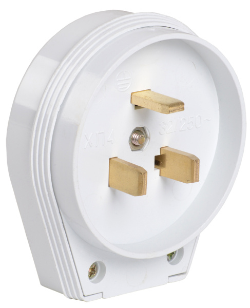 IEK ВПпл10-01-Ст Вилка разборная для плиты с з/к 32А белая