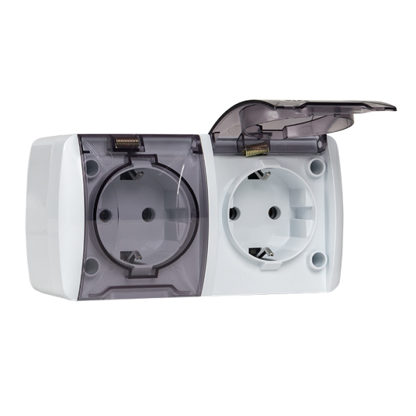 Купить EKF PROxima Владивосток Розетка 2-местная 16А с заземлением с прозрачной крышкой IP54