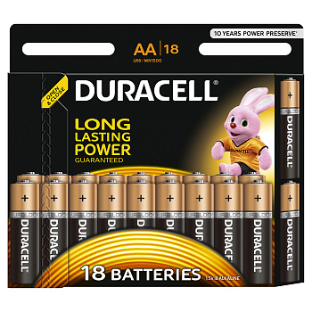 Duracell 81545414 Алкалиновая батарейка типа AA / LR6 / MN 1500" LR6-18BL BASIC Б0014448