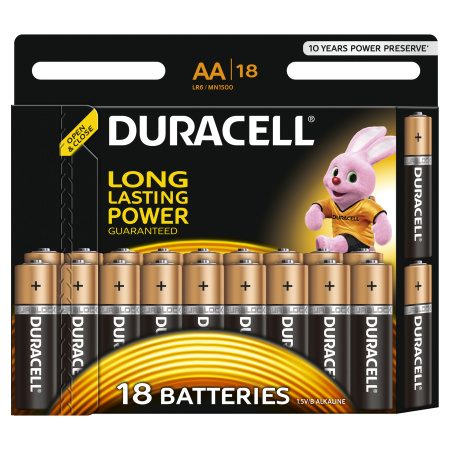 Duracell 81545414 Алкалиновая батарейка типа AA / LR6 / MN 1500" LR6-18BL BASIC Б0014448