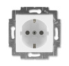 ABB EPJ Levit белый / ледяной Розетка с заземлением со шторками 2CHH203457A6001