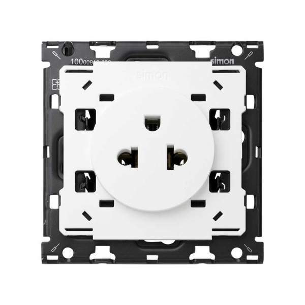 Simon 100 Белый глянец Евро-американская розетка 16A 250В~ 10000439-130