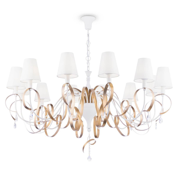 Maytoni Elegant Intreccio Белый с Золотом Люстра 12xE14 40W ARM010-12-W Maytoni Elegant Intreccio Белый с Золотом Люстра 12xE14 40W ARM010-12-W