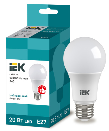 IEK Лампа светодиодная ECO A60 шар 20Вт 230В 4000К E27 LLE-A60-20-230-40-E27