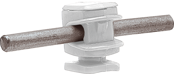 EZETEK Держатель проводника круглого 6-8 мм белый, высота 16 мм, пластик 91007