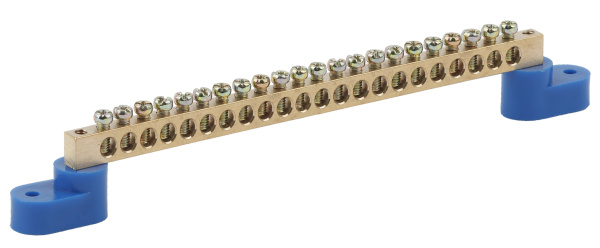 ЭРА NO-222-74 Синий Шина N "ноль" на двух угловых изол ШНИ-8х12-22-У2