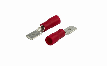 Клемма плоская изолированная штекер - 4.8мм 0.5-1.5мм² (РПи-п 1.5-(4.8) / РПИп 1,25-5) красный Rexant 08-0312