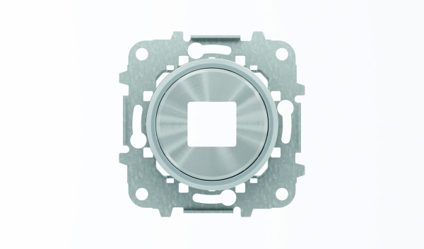 ABB SKY Moon Накладка для механизмов зарядного устройства USB, арт.8185, кольцо "хром" 2CLA868500A1401