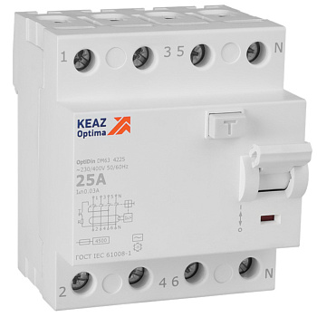 КЭАЗ OptiDin DM63-4225-AC-4,5-УХЛ4 (4P, 25, 30mA)