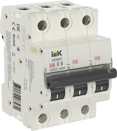 IEK ARMAT Автоматический выключатель M06N 3P C 5А AR-M06N-3-C005