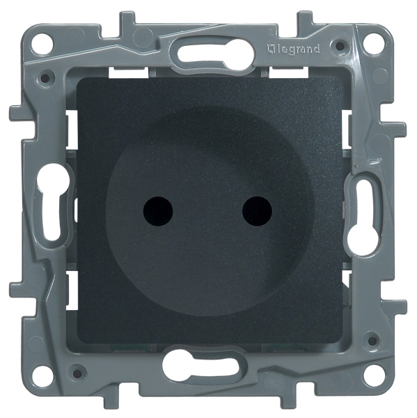Купить Legrand Etika Антрацит Розетка б/з со шторками, винт. клем. 672634