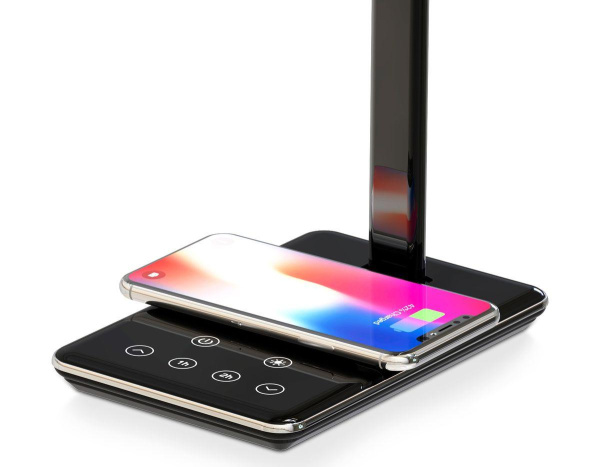 Купить Ambrella Светодиодная настольная лампа с беспроводной зарядкой и USB портом DE582 BK черный LED 2700-6400K 6W