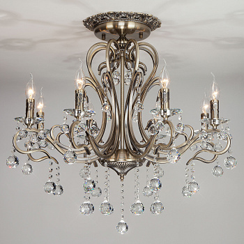 Eurosvet Люстра с хрусталем 12505/8 античная бронза 00000059673