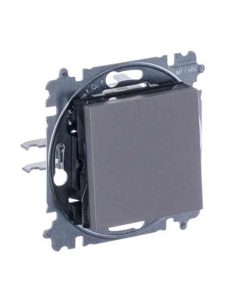Купить ABB EPJ Levit сталь / дымчатый чёрный Переключатель перекрёстный 1-клавишный 2CHH590745A6069