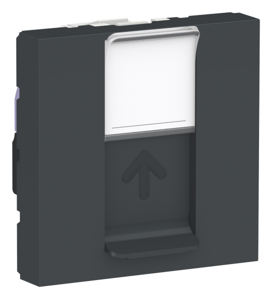 Купить SE Unica Modular Антрацит Розетка компьютерная, RJ45, одиночная кат. 6 UTP, 2 модуля NU341554