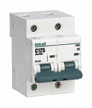 Dekraft Автоматический выключатель 2Р 125А х-ка С ВА-201 10кА 13026DEK