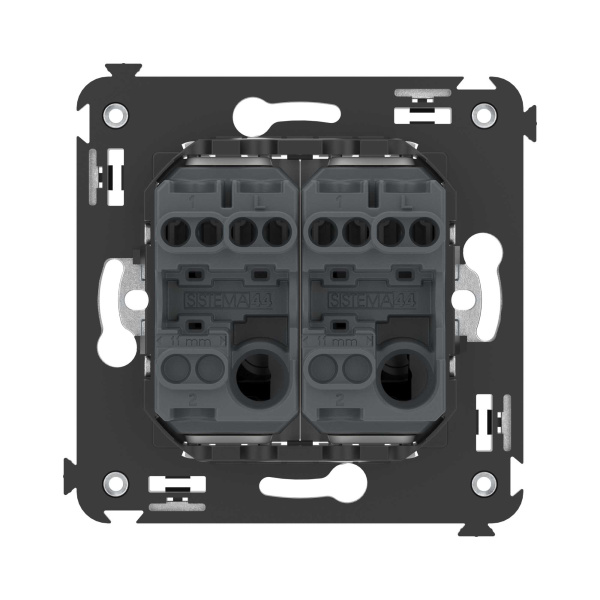 Купить DKC Инвертор двухклавишный в стену, "Avanti", "Черный квадрат"