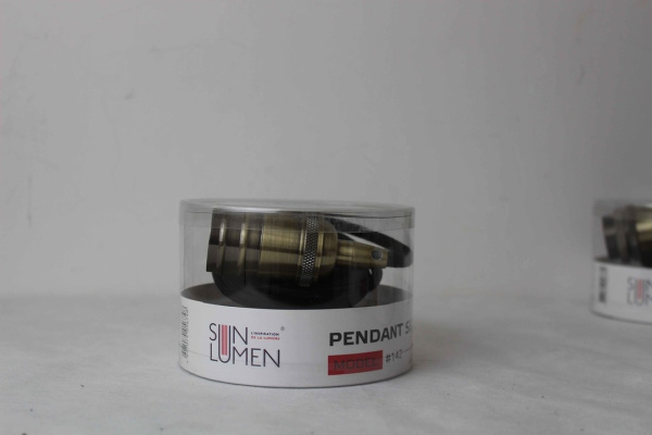 Купить SUN-LUMEN Ретро-патрон с подвесом провод Черный E14, 2x0,75, патрон Бронза, 2m 056-748