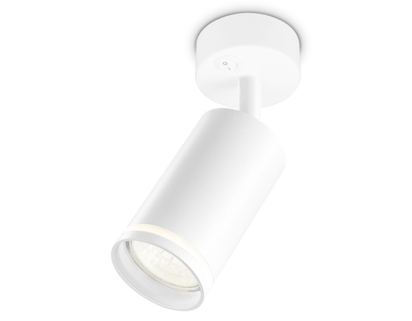 Ambrella Накладной спот с выключателем TA120 WH белый GU10 max 12W D70*164*D55