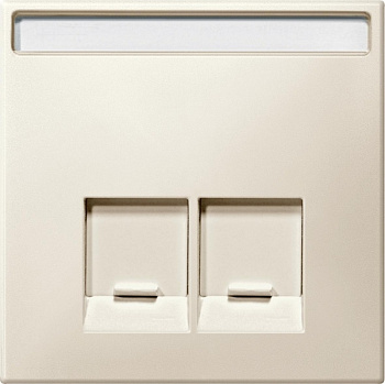 SE Merten SD Беж Накладка розетки ТЛФ/комп 2-ой прямой (термопласт) MTN466644