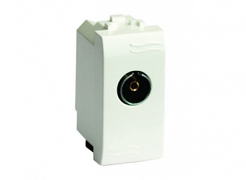 DKC TV розетка без согласующего сопротивления (проходная), слон. кость, 1мод.