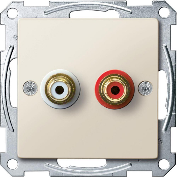 SE Merten SM Беж глянец АудиоРозетка с двумя гнездами тюльпан MTN4350-0344