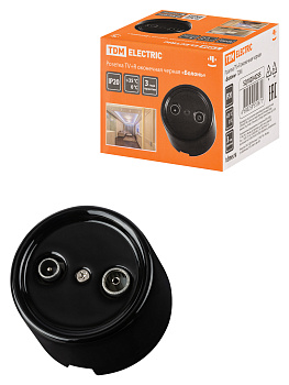 TDM Розетка TV+R оконечная черная «Болонь» SQ1820-0255