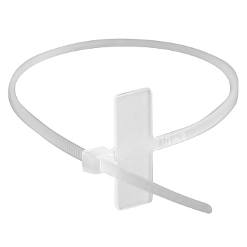 DKC Хомут P6.6 маркировочный, белый 2,5x100, горизонтальная табличка под замком 24,5x7,8