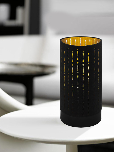 Купить Eglo 98314 Настольная лампа VARILLAS, 1х40W(E27), 120, H255, сталь, черный/перфорир. текстиль, черный