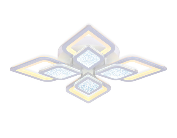 Ambrella Потолочный светодиодный светильник с пультом FA4285/4+4 WH белый 3000K/4200K/6400K 82W 610*610*90 (ПДУ РАДИО 2.4G)