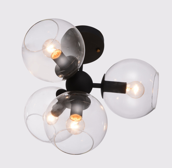 Favourite Schoppen Черный/Прозрачный 4*E14*40W 1491-4U