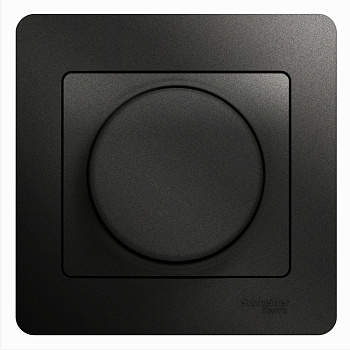 Systeme Electric Glossa Антрацит Светорегулятор (диммер) поворотный, 300Вт (в сборе)