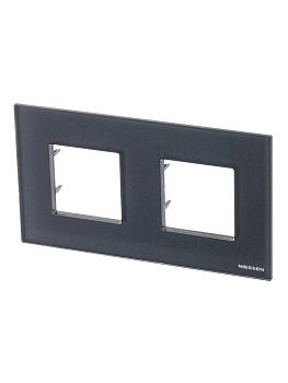 ABB NIE Zenit Стекло графит Рамка 2-я 2+2 мод 2CLA227200N3801